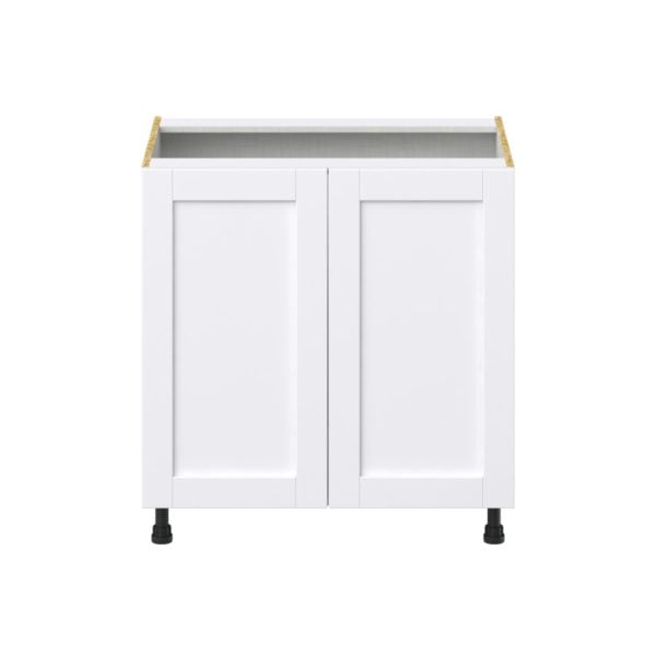 Dahlia Bright White  Shaker Assembled Sink Base Cabinet with Full High Door (33 in. W X 34.5 in. H X 24 in. D)