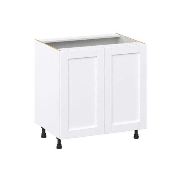 Dahlia Bright White  Shaker Assembled Sink Base Cabinet with Full High Door (33 in. W X 34.5 in. H X 24 in. D)