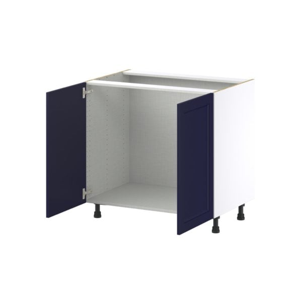 Camellia Painted Midnight Blue Recessed Assembled Sink Base Cabinet with 2 Full High Doors (36 in. W x 34.5 in. H x 24 in. D)