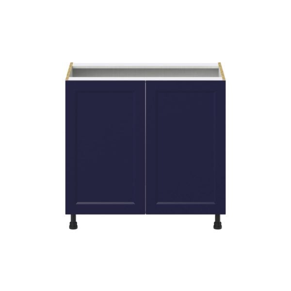 Camellia Painted Midnight Blue Recessed Assembled Sink Base Cabinet with 2 Full High Doors (36 in. W x 34.5 in. H x 24 in. D)