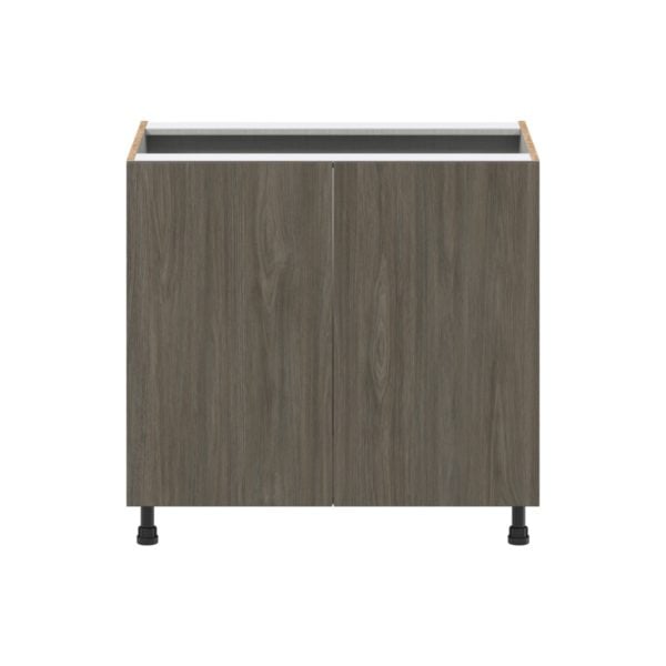 Cordyline Textured Slab Walnut Assembled Sink Base Cabinet with 2 Full High Doors (36 in. W x 34.5 in. H x 24 in. D)