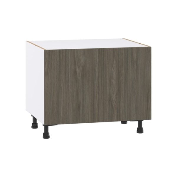 Cordyline Textured Slab Walnut Assembled Apron Front Sink Base Cabinet (30 in. W x 24.5 in. H x 24 in. D)