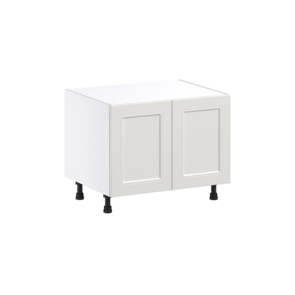 Wisteria Painted Light Gray Recessed Assembled Apron Front Sink Base Cabinet (30 in. W x 24.5 in. H x 24 in. D)