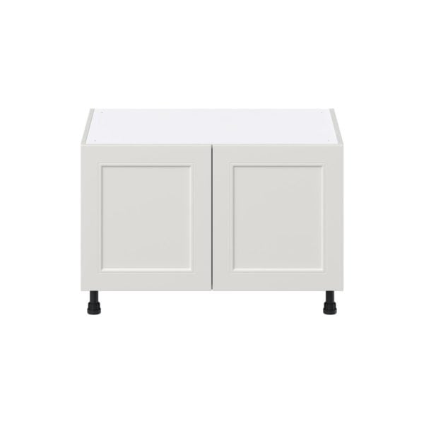 Wisteria Painted Light Gray Recessed Assembled Apron Front Sink Base Cabinet (36 in. W x 24.50 in. H x 24 in. D)