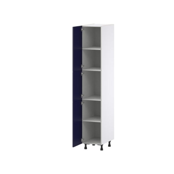 Camellia Painted Midnight Blue Recessed Assembled Pantry  Cabinet with 4 Shelves (15 in. W x 84.5 in. H x 24 in. D)