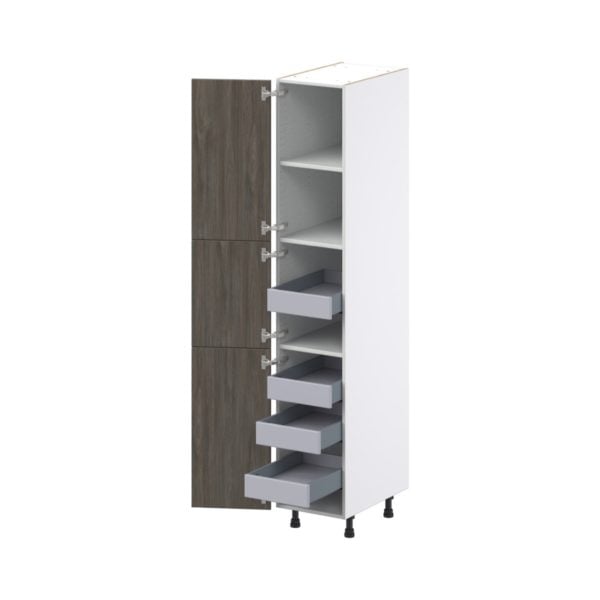 Cordyline Textured Slab Walnut Assembled Pantry Cabinet with 2 Doors and 4 Inner Drawers (15 in. W X 84.5 in. H X 24 in. D)