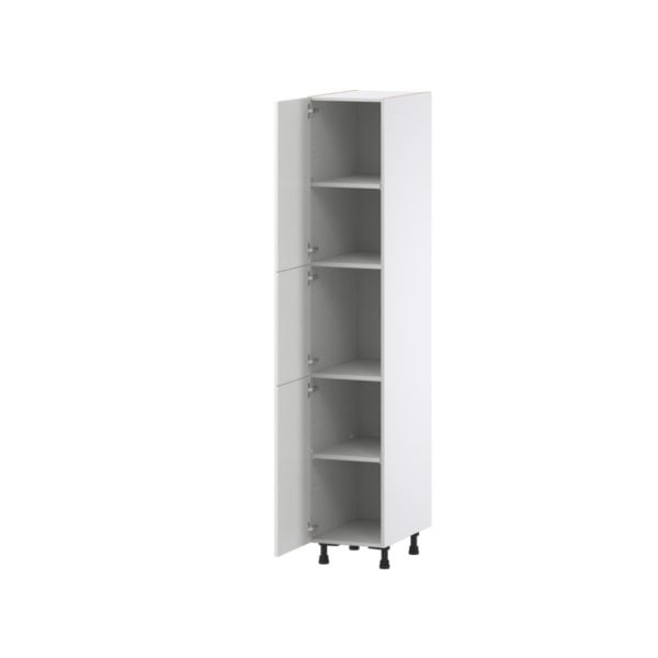 Magnolia Painted Bright White Recessed Assembled Pantry  Cabinet with 4 Shelves (15 in. W x 84.5 in. H x 24 in. D)