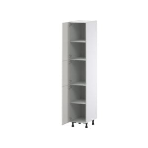 Wisteria Painted Light Gray Recessed Assembled Pantry  Cabinet with 4 Shelves (15 in. W x 84.5 in. H x 24 in. D)