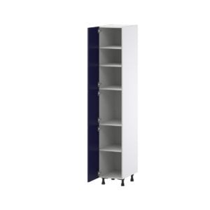 Camellia Painted Midnight Blue Recessed Assembled Pantry  Cabinet with 5 Shelves (15 in. W x 89.5 in. H x 24 in. D)