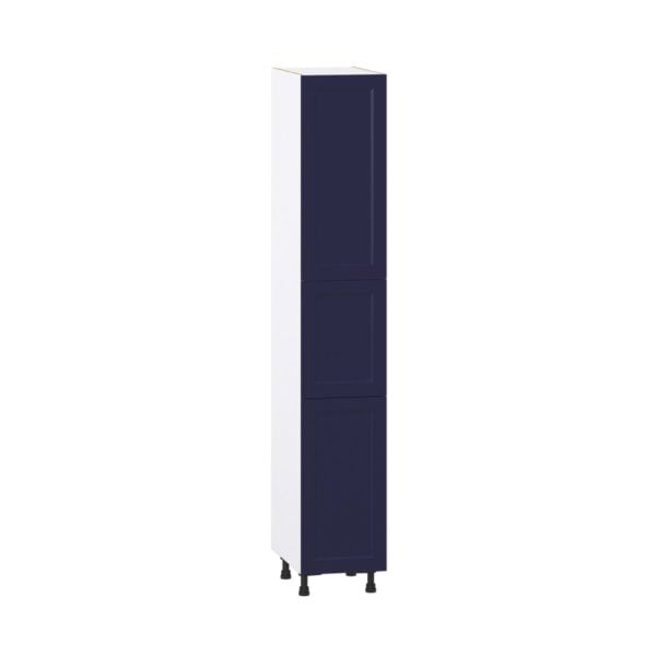 Camellia Painted Midnight Blue Recessed Assembled Pantry Cabinet with 2 Doors and 3 Inner Drawers (15 in. W X 89.5 in. H X 24 in. D)