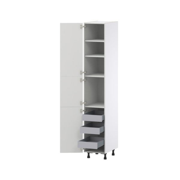 Magnolia Painted Bright White Recessed Assembled Pantry Cabinet with 2 Doors and 3 Inner Drawers (15 in. W X 89.5 in. H X 24 in. D)