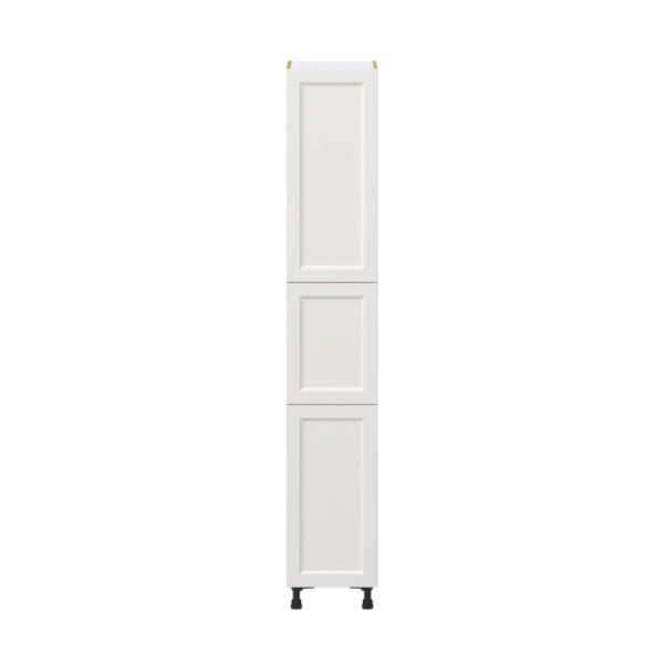 Magnolia Painted Bright White Recessed Assembled Pantry Cabinet with 2 Doors and 3 Inner Drawers (15 in. W X 89.5 in. H X 24 in. D)