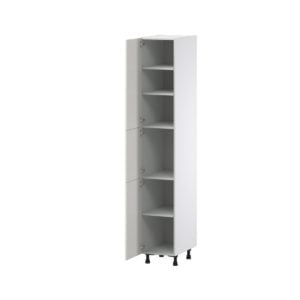 Wisteria Painted Light Gray Recessed Assembled Pantry  Cabinet with 5 Shelves (15 in. W x 89.5 in. H x 24 in. D)