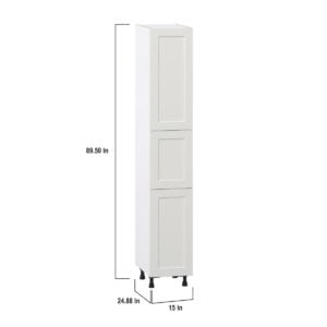 Wisteria Painted Light Gray Recessed Assembled Pantry  Cabinet with 5 Shelves (15 in. W x 89.5 in. H x 24 in. D)