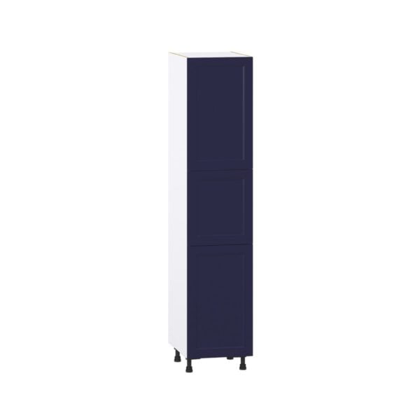 Camellia Painted Midnight Blue Recessed Assembled Pantry  Cabinet with 4 Shelves (18 in. W x 84.5 in. H x 24 in. D)