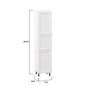 Magnolia Painted Bright White Recessed Assembled Pantry Cabinet with 2 Doors and 4 Inner Drawers (18 in. W X 84.5 in. H X 24 in. D)