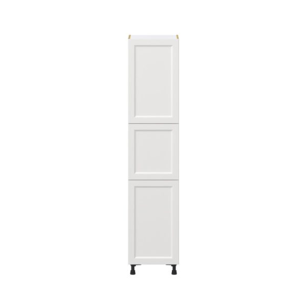 Magnolia Painted Bright White Recessed Assembled Pantry Cabinet with 2 Doors and 4 Inner Drawers (18 in. W X 84.5 in. H X 24 in. D)