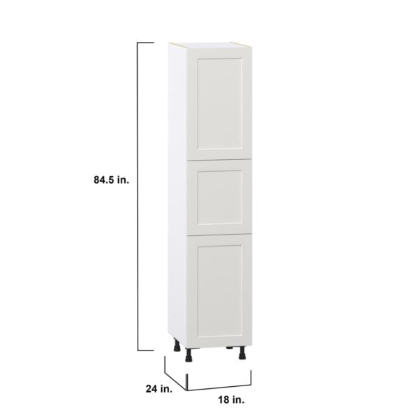 Wisteria Painted Light Gray Recessed Assembled Pantry Cabinet with 2 Doors and 4 Inner Drawers (18 in. W X 84.5 in. H X 24 in. D)