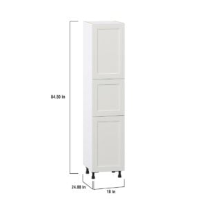 Wisteria Painted Light Gray Recessed Assembled Pantry  Cabinet with 4 Shelves (18 in. W x 84.5 in. H x 24 in. D)