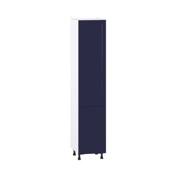 Camellia Painted Midnight Blue Recessed Assembled Pantry  Cabinet with 5 Shelves (18 in. W x 89.5 in. H x 24 in. D)