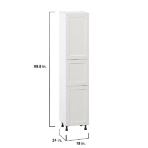 Wisteria Painted Light Gray Recessed Assembled Pantry Cabinet with 2 Doors and 3 Inner Drawers (18 in. W X 89.5 in. H X 24 in. D)