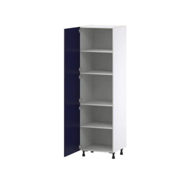 Camellia Painted Midnight Blue Recessed Assembled Pantry  Cabinet with 4 Shelves (24 in. W x 84.5 in. H x 24 in. D)