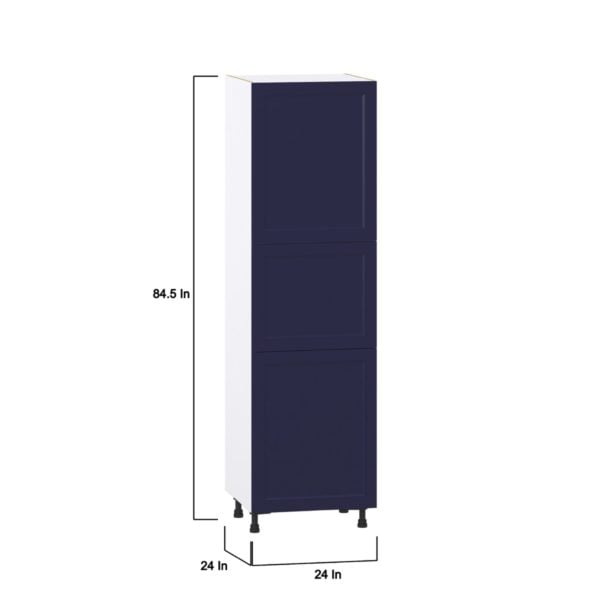 Camellia Painted Midnight Blue Recessed Assembled Pantry  Cabinet with 4 Shelves (24 in. W x 84.5 in. H x 24 in. D)