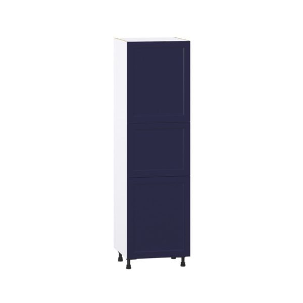 Camellia Painted Midnight Blue Recessed Assembled Pantry Cabinet with 2 Doors and 4 Inner Drawers (24 in. W X 84.5 in. H X 24 in. D)