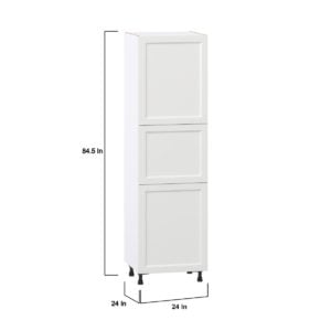 Magnolia Painted Bright White Recessed Assembled Pantry Cabinet with 2 Doors and 4 Inner Drawers (24 in. W X 84.5 in. H X 24 in. D)