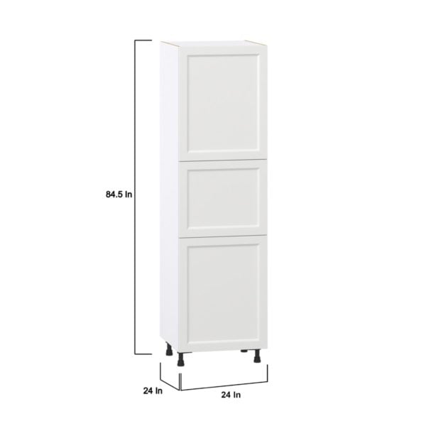 Magnolia Painted Bright White Recessed Assembled Pantry Cabinet with 2 Doors and 4 Inner Drawers (24 in. W X 84.5 in. H X 24 in. D)