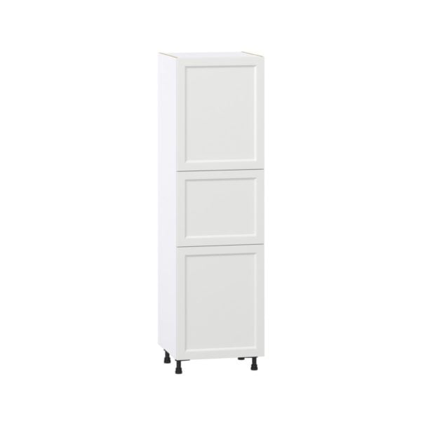 Magnolia Painted Bright White Recessed Assembled Pantry Cabinet with 2 Doors and 4 Inner Drawers (24 in. W X 84.5 in. H X 24 in. D)