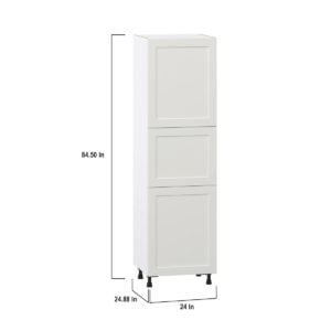 Wisteria Painted Light Gray Recessed Assembled Pantry  Cabinet with 4 Shelves (24 in. W x 84.5 in. H x 24 in. D)