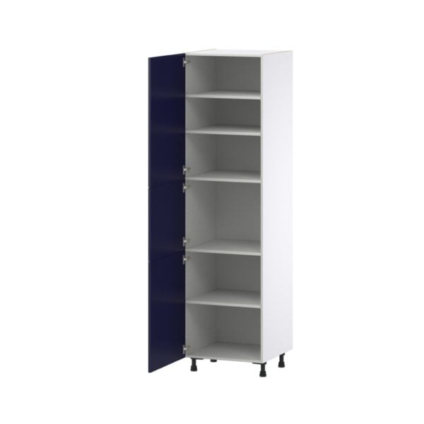 Camellia Painted Midnight Blue Recessed Assembled Pantry  Cabinet with 5 Shelves (24 in. W x 89.5 in. H x 24 in. D)