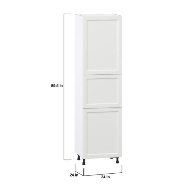 Magnolia Painted Bright White Recessed Assembled Pantry Cabinet with 2 Doors and 3 Inner Drawers (24 in. W X 89.5 in. H X 24 in. D)