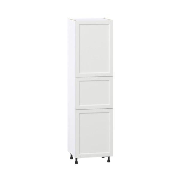 Magnolia Painted Bright White Recessed Assembled Pantry Cabinet with 2 Doors and 3 Inner Drawers (24 in. W X 89.5 in. H X 24 in. D)