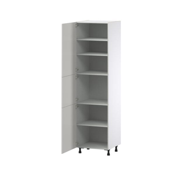 Wisteria Painted Light Gray Recessed Assembled Pantry  Cabinet with 5 Shelves (24 in. W x 89.5 in. H x 24 in. D)