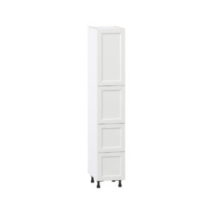 Magnolia Painted Bright White Recessed Assembled Pantry Cabinet 2 Doors with 2 Drawers and 2 Inner Drawers (15 in. W X 84.5 in. H X 24 in. D)