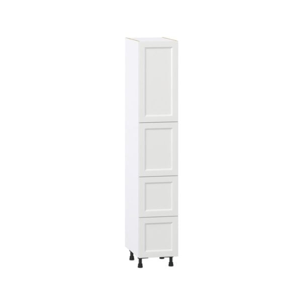 Magnolia Painted Bright White Recessed Assembled Pantry Cabinet 2 Doors with 2 Drawers and 2 Inner Drawers (15 in. W X 84.5 in. H X 24 in. D)