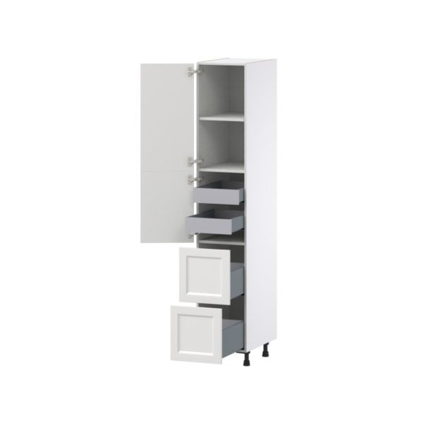 Magnolia Painted Bright White Recessed Assembled Pantry Cabinet 2 Doors with 2 Drawers and 2 Inner Drawers (15 in. W X 84.5 in. H X 24 in. D)