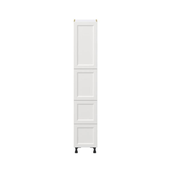 Magnolia Painted Bright White Recessed Assembled Pantry Cabinet 2 Doors with 2 Drawers and 2 Inner Drawers (15 in. W X 84.5 in. H X 24 in. D)