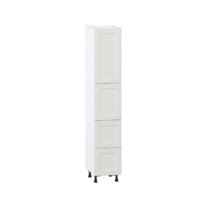 Wisteria Painted Light Gray Recessed Assembled Pantry Cabinet 2 Doors with 2 Drawers and 2 Inner Drawers (15 in. W X 84.5 in. H X 24 in. D)