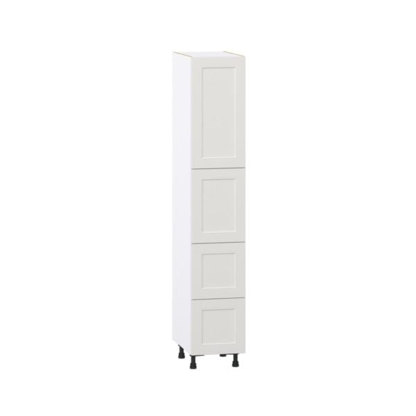 Wisteria Painted Light Gray Recessed Assembled Pantry Cabinet 2 Doors with 2 Drawers and 2 Inner Drawers (15 in. W X 84.5 in. H X 24 in. D)