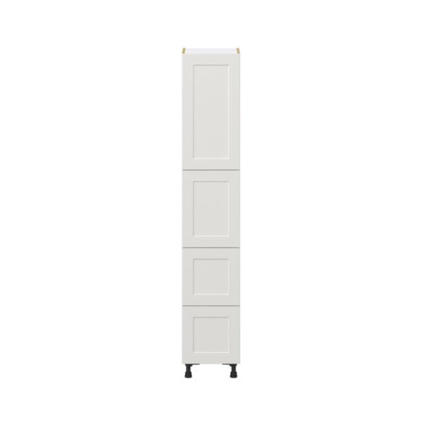 Wisteria Painted Light Gray Recessed Assembled Pantry Cabinet 2 Doors with 2 Drawers and 2 Inner Drawers (15 in. W X 84.5 in. H X 24 in. D)