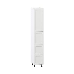 Magnolia Painted Bright White Recessed Assembled Pantry Cabinet 2 Doors with 2 Drawers and 2 Inner Drawers (15 in. W X 89.5 in. H X 24 in. D)