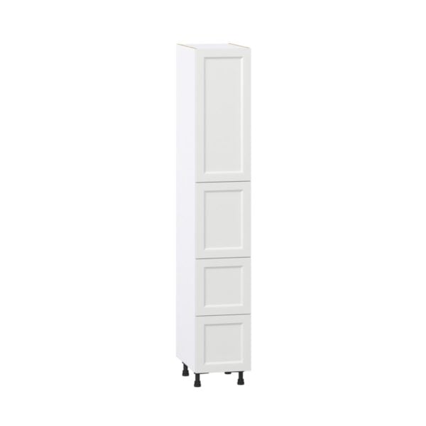 Magnolia Painted Bright White Recessed Assembled Pantry Cabinet 2 Doors with 2 Drawers and 2 Inner Drawers (15 in. W X 89.5 in. H X 24 in. D)