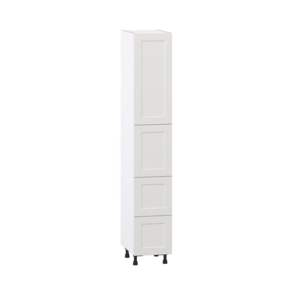 Wisteria Painted Light Gray Recessed Assembled Pantry Cabinet 2 Doors with 2 Drawers and 2 Inner Drawers (15 in. W X 89.5 in. H X 24 in. D)