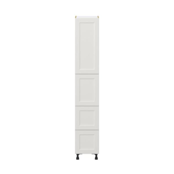 Wisteria Painted Light Gray Recessed Assembled Pantry Cabinet 2 Doors with 2 Drawers and 2 Inner Drawers (15 in. W X 89.5 in. H X 24 in. D)