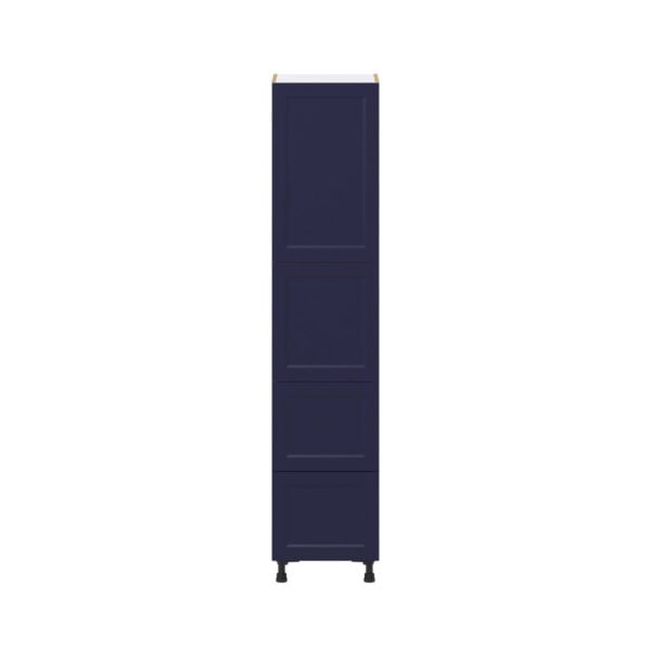 Camellia Painted Midnight Blue Recessed Assembled Pantry Cabinet 2 Doors with 2 Drawers and 2 Inner Drawers (18 in. W X 84.5 in. H X 24 in. D)