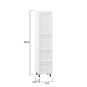 Magnolia Painted Bright White Recessed Assembled Pantry Cabinet 2 Doors with 2 Drawers and 2 Inner Drawers (18 in. W X 84.5 in. H X 24 in. D)