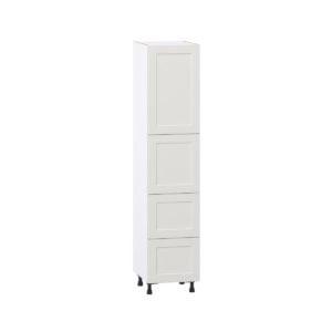 Wisteria Painted Light Gray Recessed Assembled Pantry Cabinet 2 Doors with 2 Drawers and 2 Inner Drawers (18 in. W X 84.5 in. H X 24 in. D)